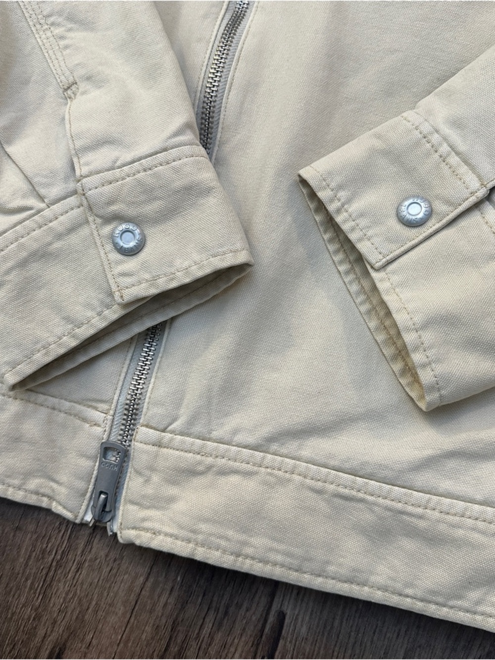 Hugo Boss Regular Fit Utility Natural Cotton Canvas Jacket Men’s Size XXL Beige - Picture 7 of 16